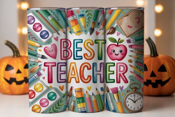 Best Teacher Pastel Watercolor Tumbler