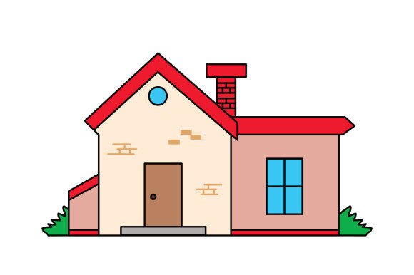 Charming Cute Minimalist House Illustration