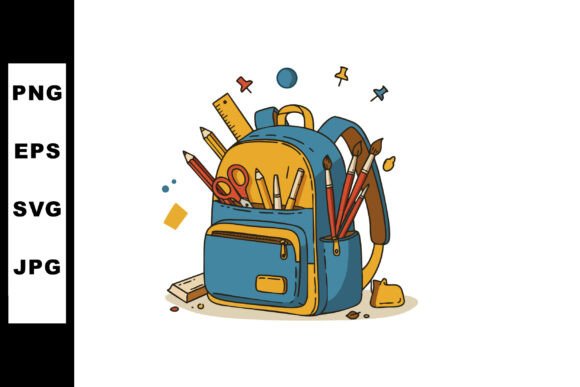 Cheerful Blue and Yellow School Backpack Design