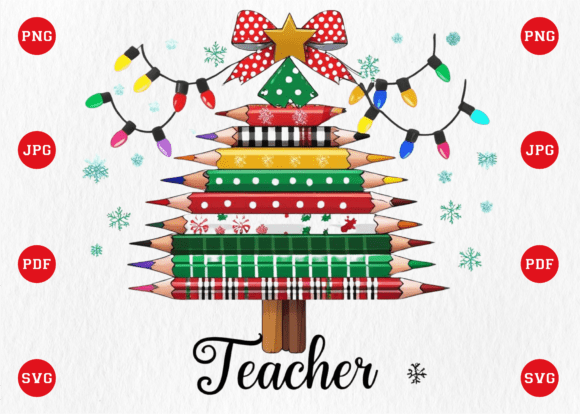 Christmas Pencil Tree Teacher Coquette: A Festive Design