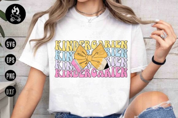 Cute Kindergarten Pencil Bow SVG for Back to School