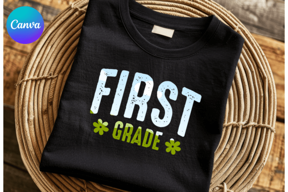 First Grade Retro School Canva Frame