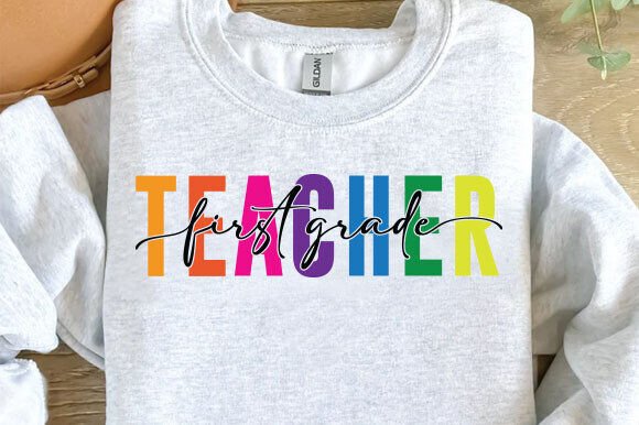 First Grade Teacher Shirt: A Charming Embroidery Design