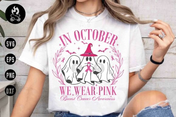 In October We Wear Pink SVG, Halloween