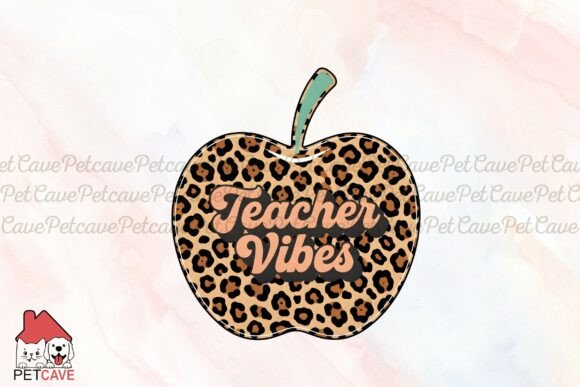Leopard Apple Teacher PNG: A Stylish Embroidery Choice
