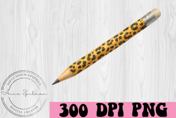 Leopard Print School Pencil: A Bold Embroidery Choice