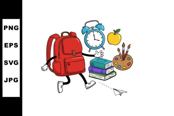 Review: Red Backpack with School Supplies Clock
