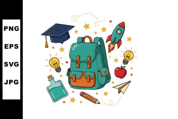 School Backpack with Graduation Cap Rock