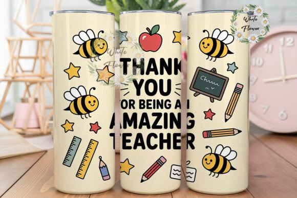 Teacher Bee Tumbler Wrap PNG: A Charming Embroidery Design