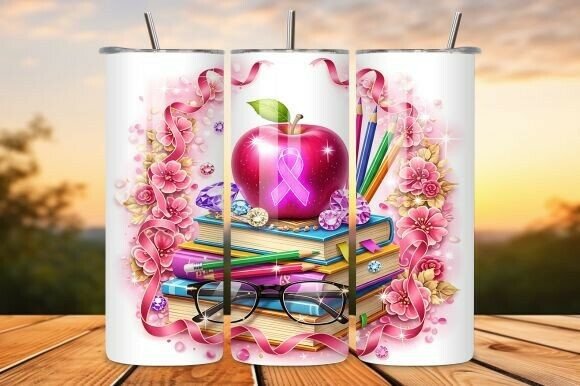 Teacher Breast Cancer Awareness Tumbler