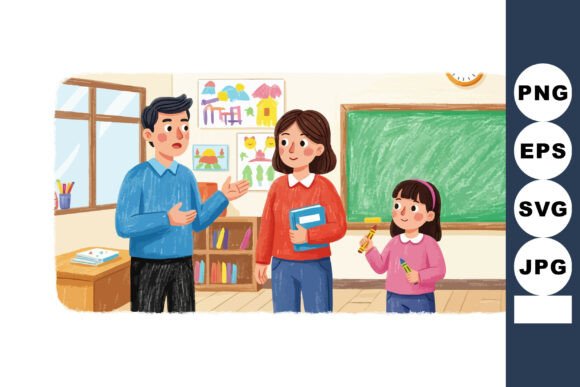 Teacher Explaining Lesson to Mother: A Heartwarming Design