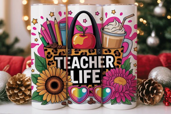 Teacher Life Leopard 20oz Tumbler Wrap