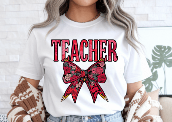 Valentine Day Teacher Coquette Bow PNG Review